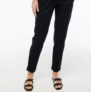 NEW! ANN TAYLOR LOFT Black Linen Blend Curvy Flat Front Cuffed Capri Pants 12.